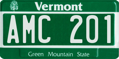 VT license plate AMC201