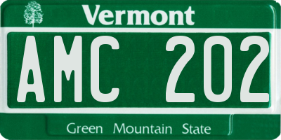 VT license plate AMC202