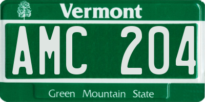 VT license plate AMC204