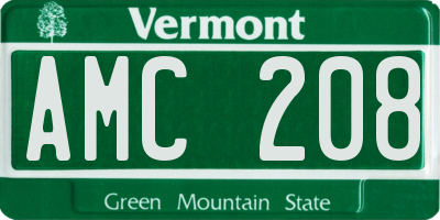 VT license plate AMC208