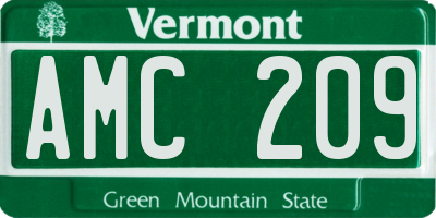VT license plate AMC209