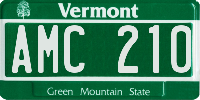 VT license plate AMC210