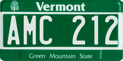 VT license plate AMC212
