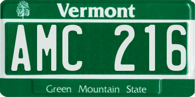 VT license plate AMC216