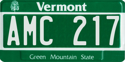VT license plate AMC217