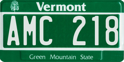 VT license plate AMC218
