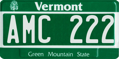 VT license plate AMC222