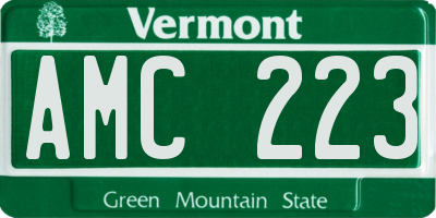VT license plate AMC223