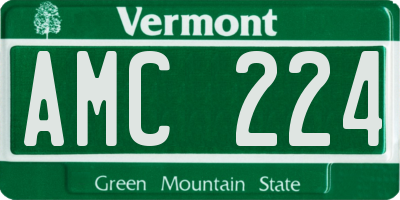 VT license plate AMC224