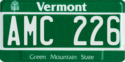 VT license plate AMC226