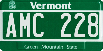 VT license plate AMC228