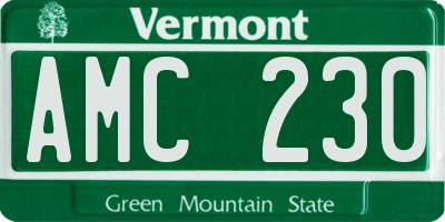 VT license plate AMC230