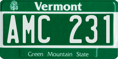 VT license plate AMC231