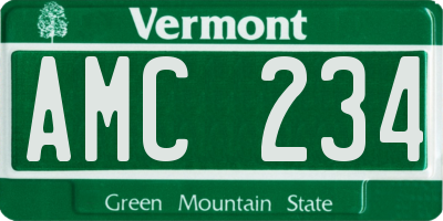 VT license plate AMC234