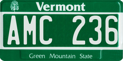 VT license plate AMC236