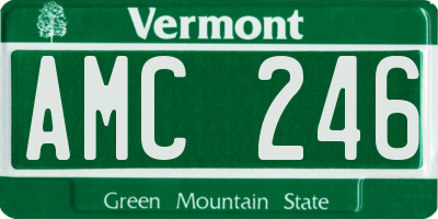 VT license plate AMC246