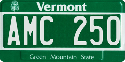 VT license plate AMC250