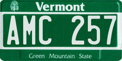 VT license plate AMC257