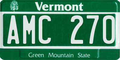 VT license plate AMC270