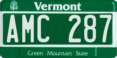 VT license plate AMC287