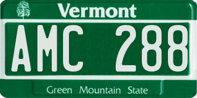 VT license plate AMC288