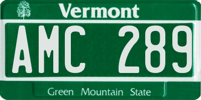 VT license plate AMC289