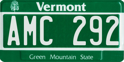 VT license plate AMC292