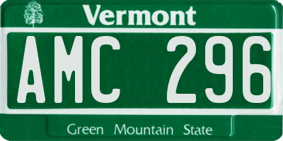 VT license plate AMC296