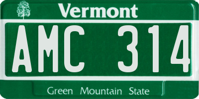 VT license plate AMC314