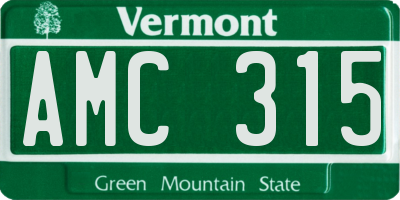 VT license plate AMC315