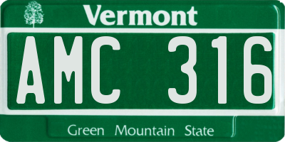 VT license plate AMC316