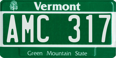 VT license plate AMC317