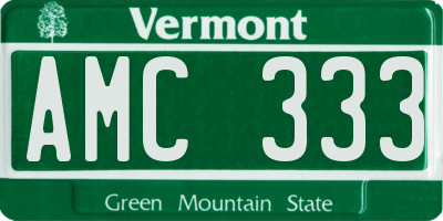 VT license plate AMC333
