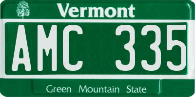 VT license plate AMC335