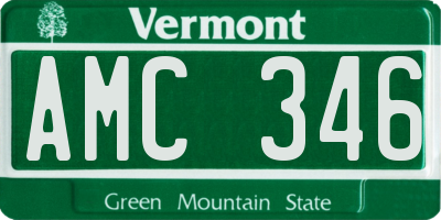 VT license plate AMC346