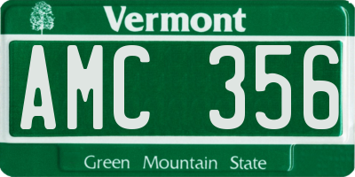 VT license plate AMC356