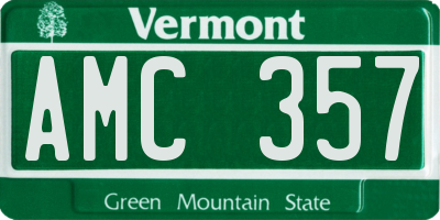 VT license plate AMC357