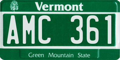VT license plate AMC361