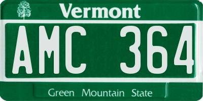VT license plate AMC364