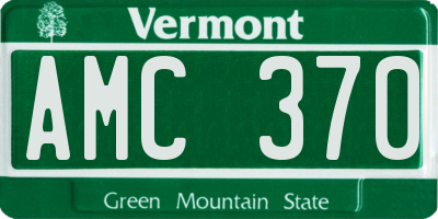 VT license plate AMC370