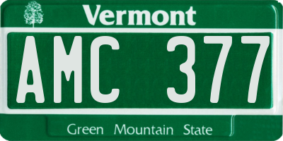 VT license plate AMC377