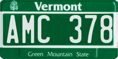 VT license plate AMC378