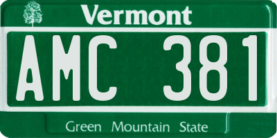 VT license plate AMC381