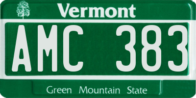 VT license plate AMC383