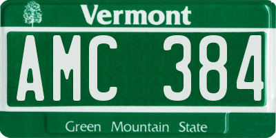 VT license plate AMC384