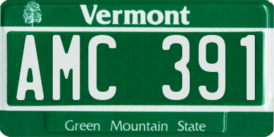 VT license plate AMC391