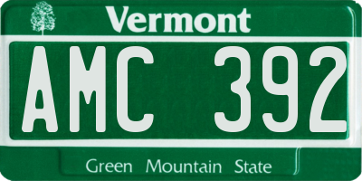 VT license plate AMC392