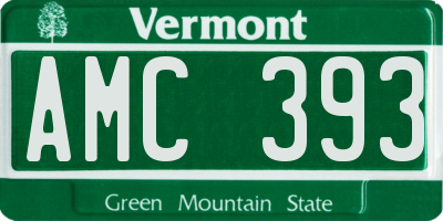 VT license plate AMC393