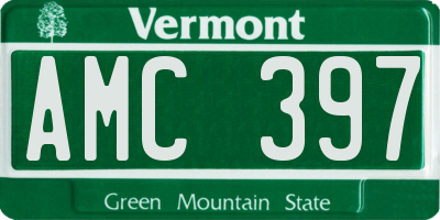 VT license plate AMC397