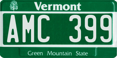 VT license plate AMC399
